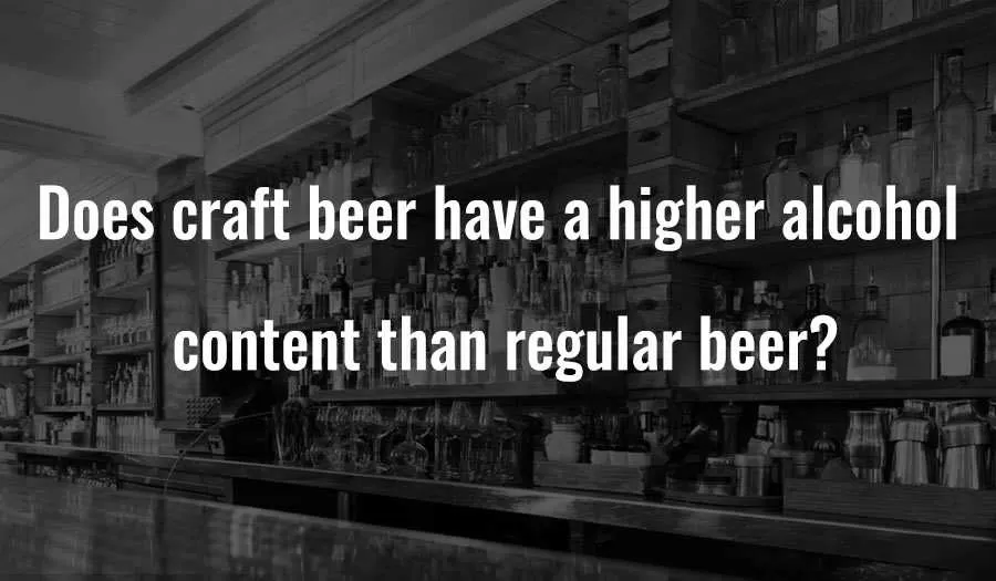 수제 맥주는 일반 맥주보다 알코올 함량이 높나요?