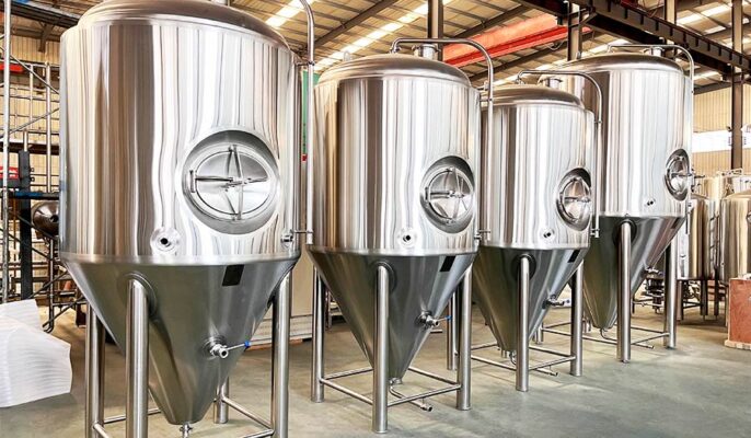 Commercial beer brewing process