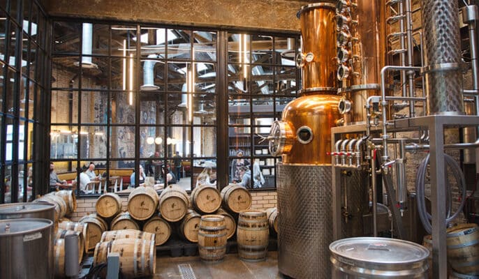 What are the basic distillation equipment in a distillery